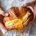 Croissant Breakfast Sandwich with Egg, Turkey, and Cheddar Recipe