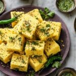 Savory Indian Khaman Steamed Gram Flour Snack Recipe