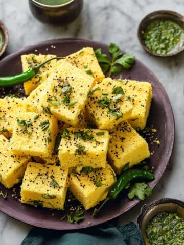 Savory Indian Khaman Steamed Gram Flour Snack Recipe