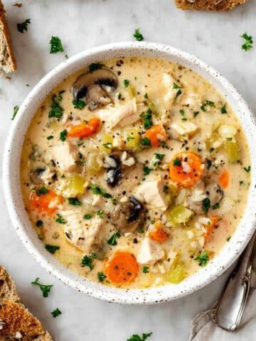 Healthy Leftover Turkey Wild Rice Soup with Vegetables Recipe
