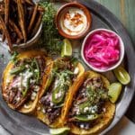 Carne Asada Tacos with Cilantro Lime Garlic Sauce Recipe