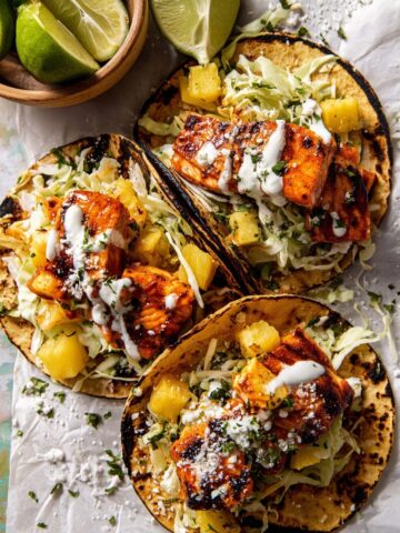 Chipotle Salmon Tacos with Pineapple Jalapeño Salsa Recipe