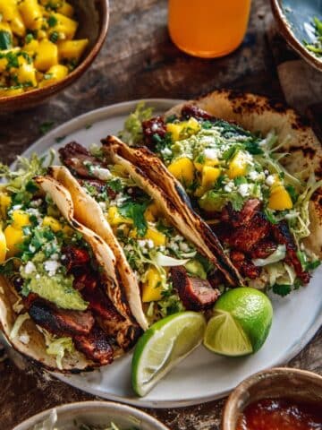 Sheet Pan Steak Tacos with Mango Salsa Recipe