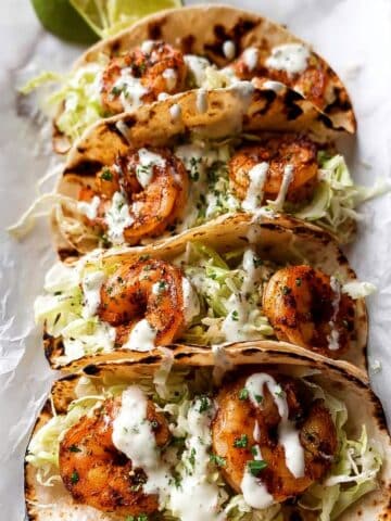 Prawn Tacos with Chipotle Lime Marinade and Slaw Recipe