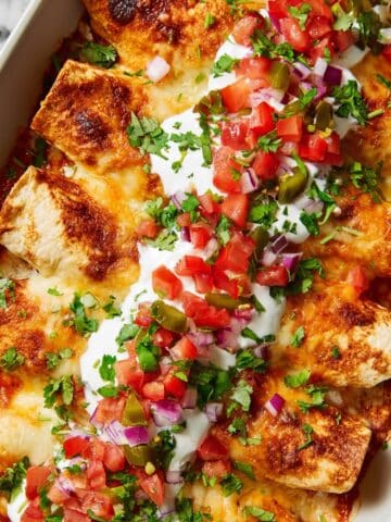 Red and Green Chicken Enchiladas Recipe