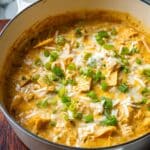 Creamy Green Chile Chicken Enchilada Skillet Recipe