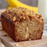 Moist Banana Bread with Crunchy Walnut Streusel Topping Recipe