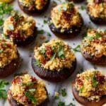 Stuffed Mushrooms with Sun-Dried Tomatoes, Pine Nuts, and Parmesan Recipe