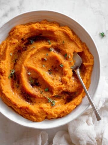 Brown Butter Herb Mashed Sweet Potatoes Recipe