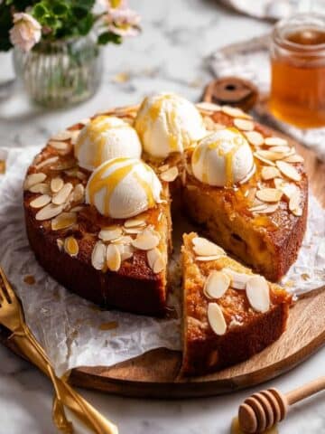 Honey Cake with Almonds and Honey Syrup Recipe