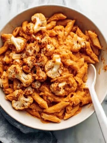 Red Pepper Pasta with Roasted Cauliflower Recipe