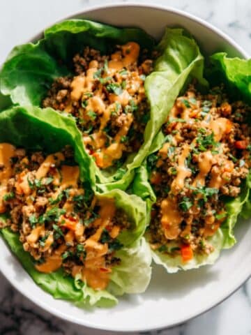 Tofu and Brown Rice Lettuce Wraps with Peanut Sauce Recipe