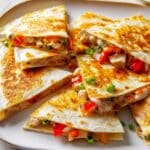 Chicken Quesadillas with Bell Peppers, Cheddar, and Monterey Jack Recipe