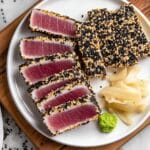 Seared Ahi Tuna with Sesame Crust and Avocado-Arugula Salad Recipe