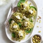 Pistachio Pesto Pasta with Burrata Cheese Recipe