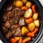 Crock Pot Roast with Garlic Seasoning and Vegetable Medley Recipe