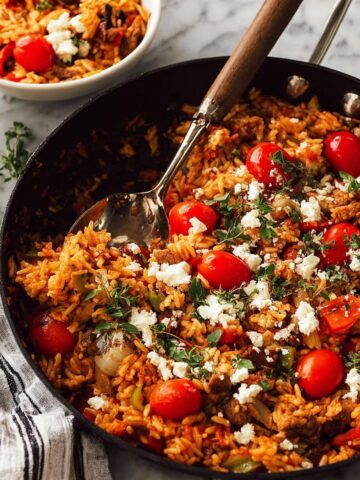 One Pot Chicken Risoni with Feta and Fresh Herbs Recipe