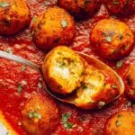 Mozzarella-Stuffed Chicken Meatballs in Marinara Recipe