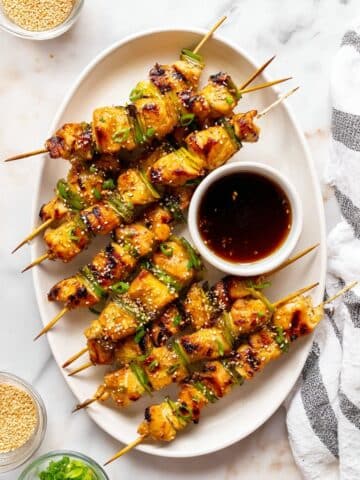 Yakitori Grilled Chicken Skewers with Soy, Mirin, and Ginger Recipe