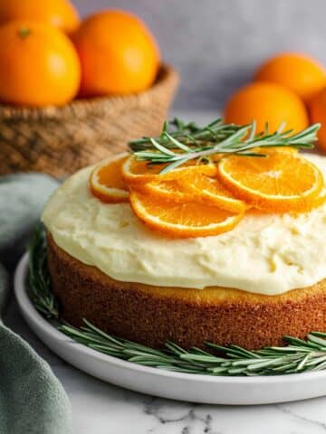 Orange Olive Oil Cake with Mascarpone Frosting and Candied Orange Slices Recipe