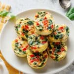 Egg White Bites with Spinach, Red Peppers, and Feta Recipe