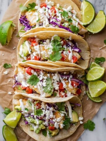Fish Tacos with Creamy Lime Taco Sauce Recipe