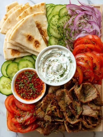 Homemade Doner Kebab with Garlic Sauce (Slow Cooker Recipe) Recipe