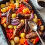 Sticky Sausage Tray Bake With Honey And Mustard Recipe