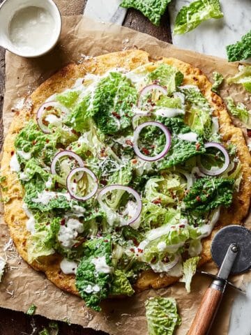 Chicken Crust Caesar Salad Pizza Recipe