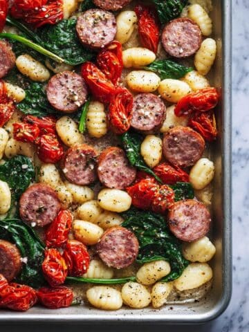 Sheet Pan Gnocchi and Sausage with Herb Dressing Recipe