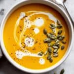 Creamy Roasted Pumpkin Soup with Spices and Pepitas Recipe
