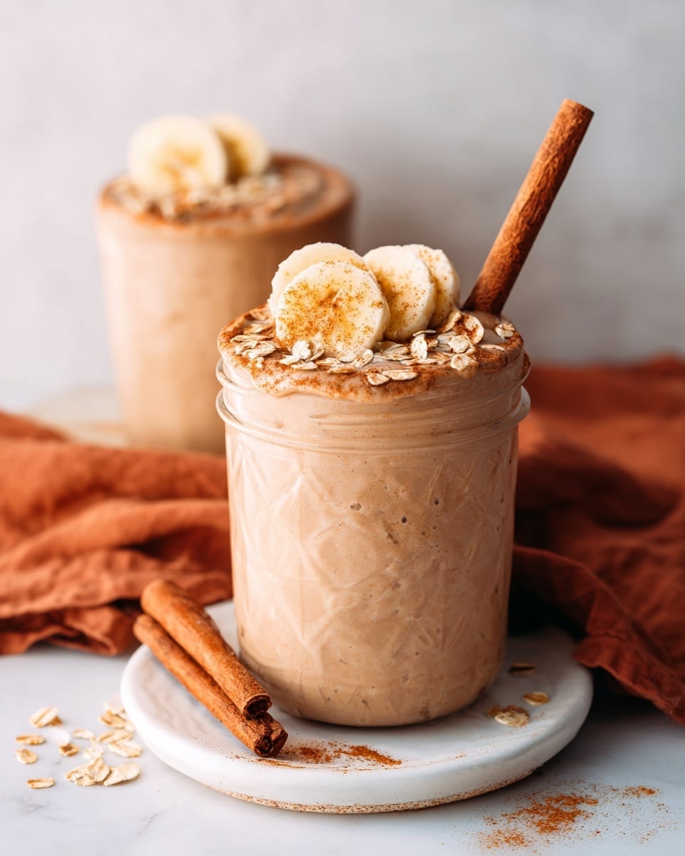 Creamy Cinnamon Banana Oatmeal Smoothie with Protein Recipe