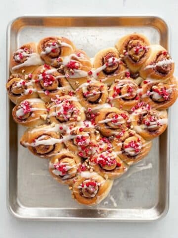 Pull-Apart Heart Cinnamon Rolls with Festive Valentine’s Sprinkles Recipe