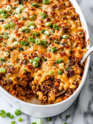 Hearty Hamburger Casserole with Veggies, Cheese, and Toasted Breadcrumbs Recipe