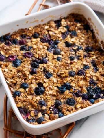 Blueberry Baked Oatmeal with Toasted Pecans and Warm Spices Recipe