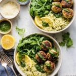 Lemon Herb Turkey Meatballs with Basil Vinaigrette Recipe