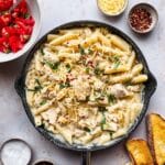 Chicken Penne Pasta with Tomato Basil Bruschetta Topping Recipe