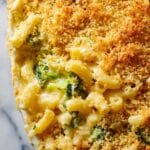 Broccoli Mac and Cheese with Panko Breadcrumb Topping Recipe