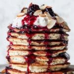 Almond Poppyseed Pancakes with Cherry Syrup Recipe