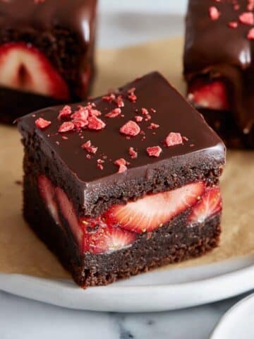 Strawberry Brownies with Chocolate Ganache Recipe