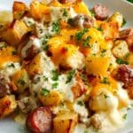 Cheesy Ranch Potatoes and Smoked Sausage Bake Recipe