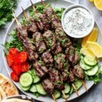 Beef Kofta Kebabs with Tzatziki Sauce Recipe