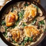 Creamy Skillet Chicken with Spinach & Mushrooms Recipe