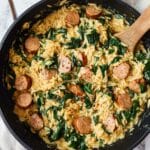 Creamy Chicken Sausage Orzo Skillet Recipe
