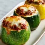 Meat, Tomato, and Mozzarella Stuffed Zucchini Cups Recipe