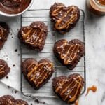 Heart-Shaped Brownies with Salted Caramel and Chocolate Ganache Recipe