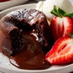 Molten Chocolate Cake with Ganache and Fresh Berries Recipe