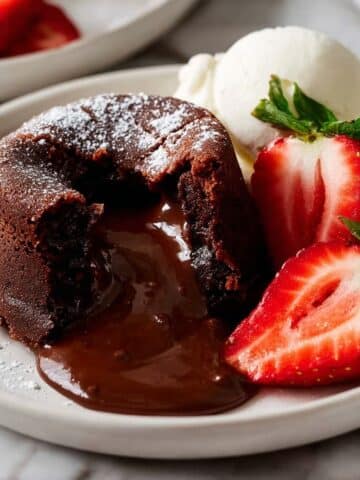 Molten Chocolate Cake with Ganache and Fresh Berries Recipe