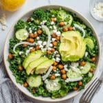 Kale Salad with Crispy Chickpeas, Avocado and Feta Recipe
