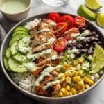 Chicken Burrito Bowls with Spicy Green Sauce Recipe